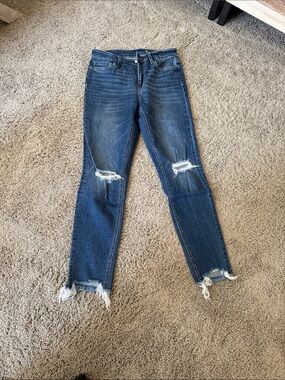 Altar'd State Distressed Dark Blue Skinny Jeans
